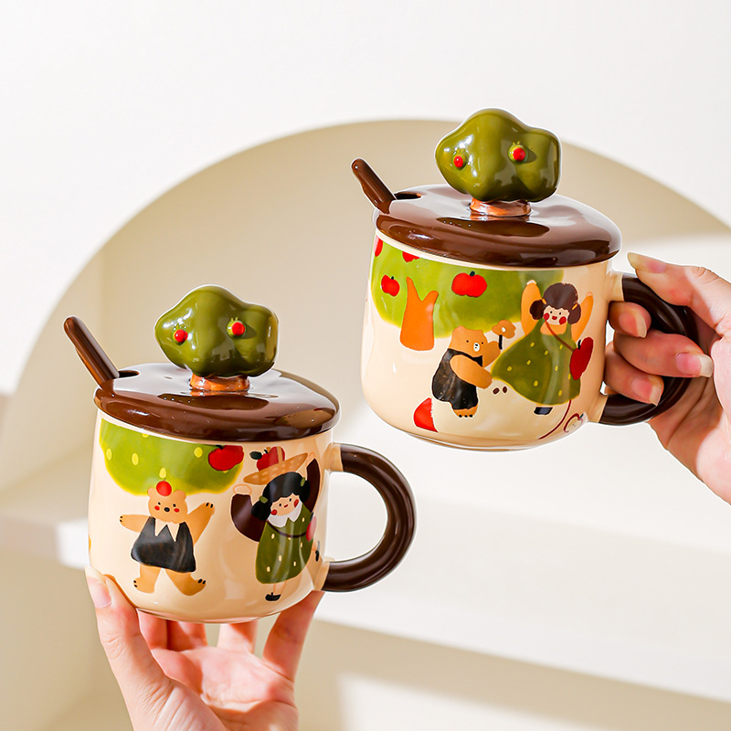 Anime Merchandise Mugs - Leuke Cartoon Anime Merchandise Apple Tree